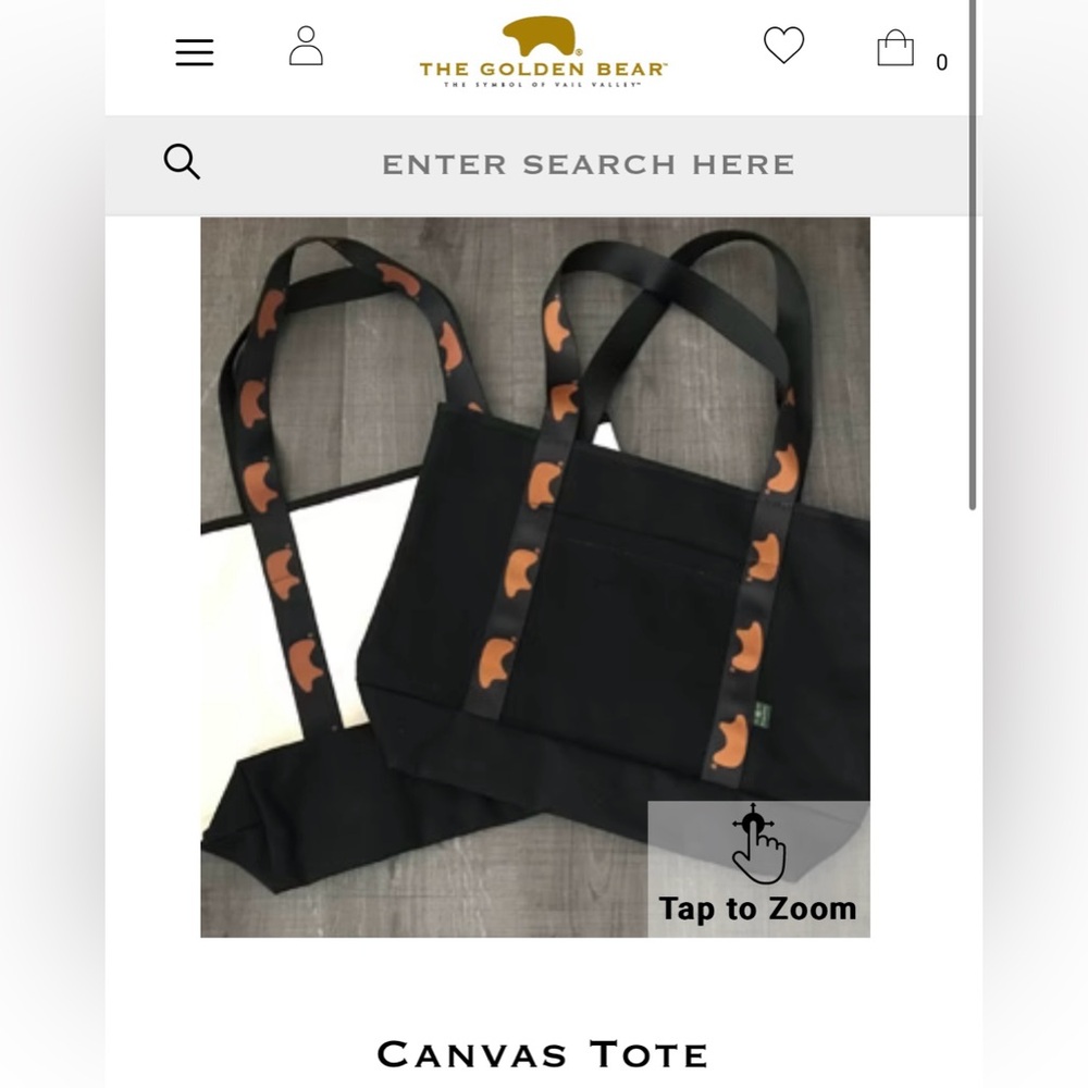 Golden Bear Canvas Tote Black